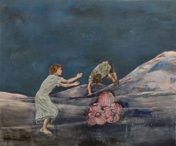 Isabel Friedrich, Höchstens, 2020, Tusche, Öl auf Leinwand, 100 x 120 cm
