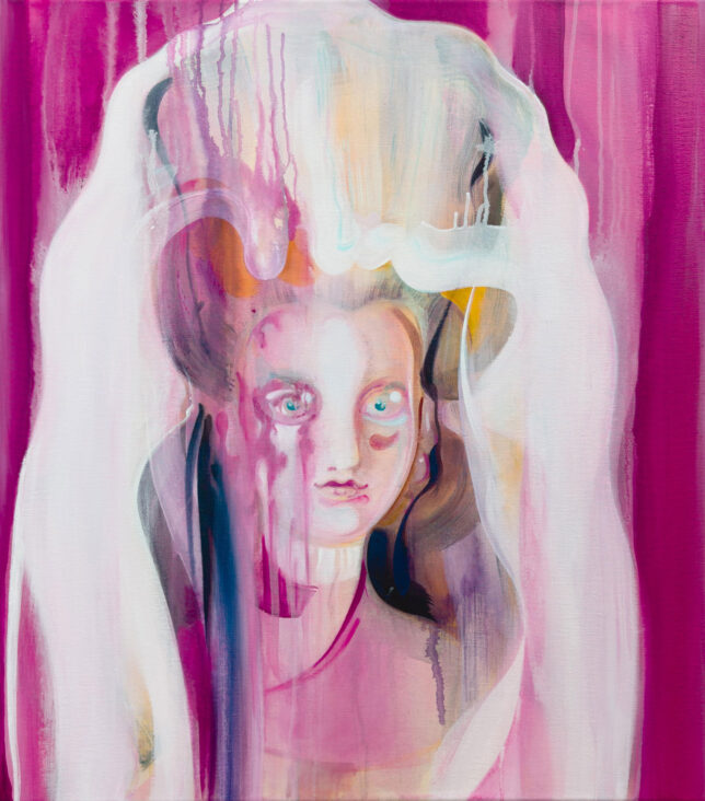 Bettina Sellmann, Renaissance Rouge, 2024, Acryl auf Leinwand, 80 x 70 cm
