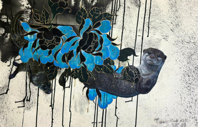 Yabun Yuma, New Trail 3, 2024, Öl auf Leinwand, 60 x 90 cm