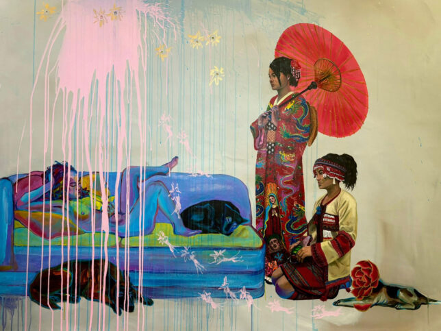 Yabun Yuma, Yabun, 2024, Öl, Acryl auf Leinwand, 160 x 120 cm