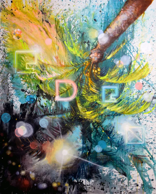 Tessa Wolkersdorfer, Eden is the end, 2024, Tusche und Acryl auf Leinwand, 200 x 160 cm