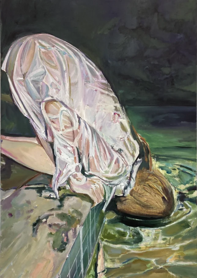 Franziska Klotz | Kopfüber | 2025 | Öl auf Leinwand | 140 x 100 cm