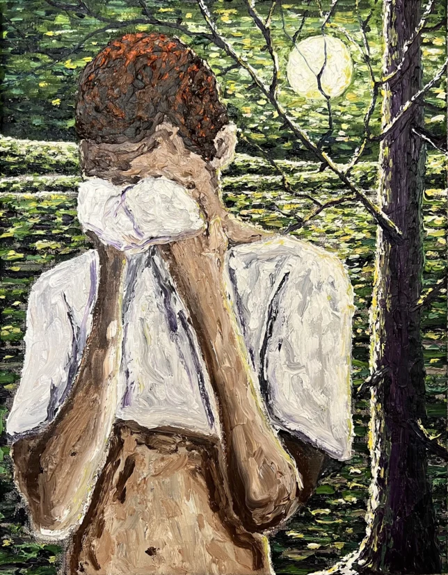 René Holm | The only thing I trust is the moon light | 2025 | Öl auf Leinwand | 44 x 34 cm