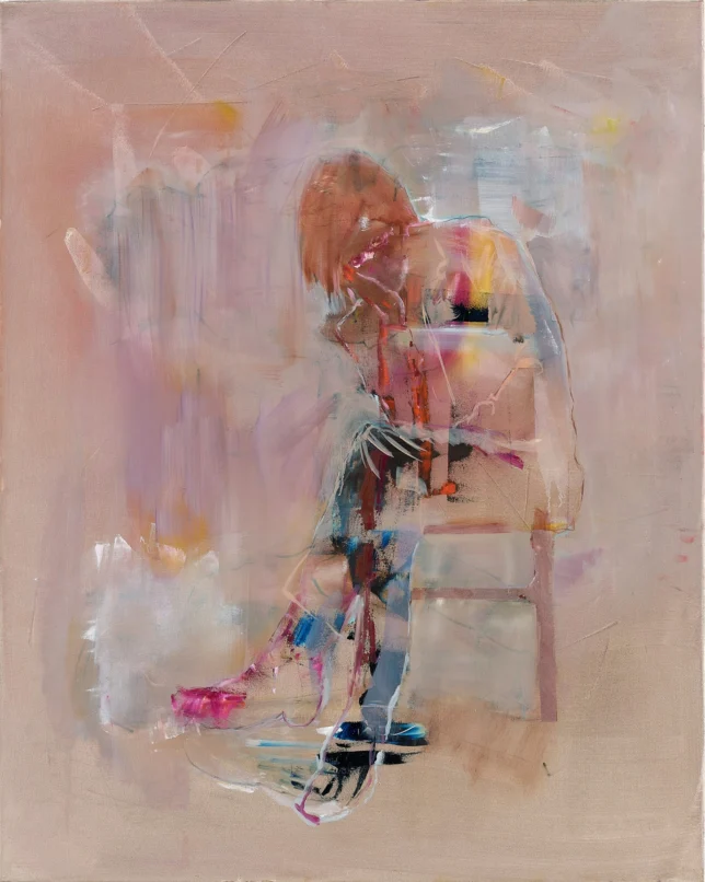 Robert Muntean | Silver Words | 2024 | Öl auf Leinwand | 150 x 120 cm