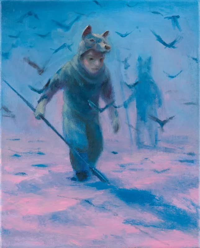 Sebastian Meschenmoser, Schwarm, 2025, 31 x 25cm, Öl auf Leinwand