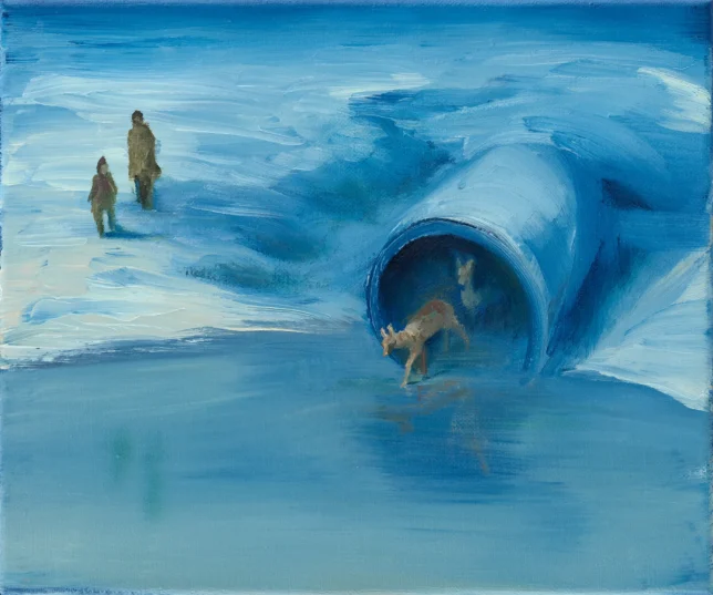 Sebastian Meschenmoser, Spaziergang, 2025, 24 x 30 cm, Öl auf Leinwand