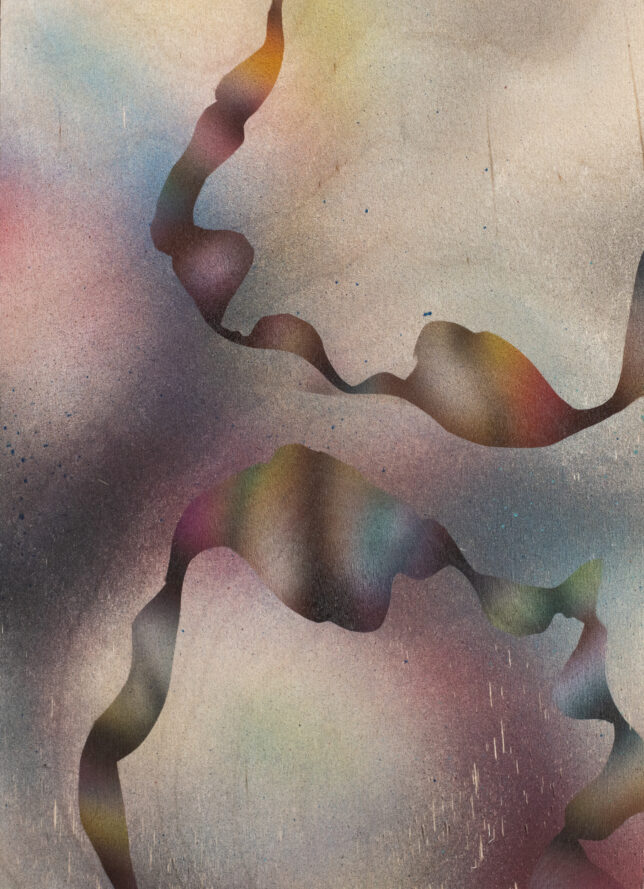 Mison Schreff, teredo (4), Acryl auf Holz, 2025, 21 x 29 cm