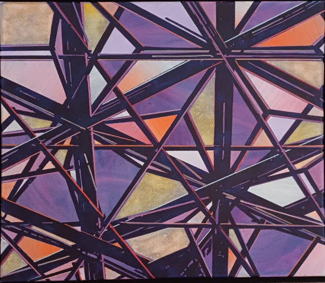 Jan Muche, Violett, 2026, 50 x 50 cm, Acryl und Tusche auf Leinwand