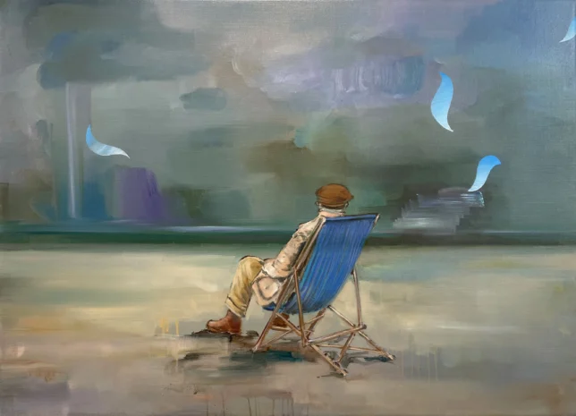 Von der Fähigkeit trotzdem zu handeln, 2026, Öl auf Leinwand, 60 x 80 cm Isabel Friedrich, Von der Fähigkeit trotzdem zu handeln, 2026, Öl auf Leinwand, 60 x 80 cm – Galerie Greulich